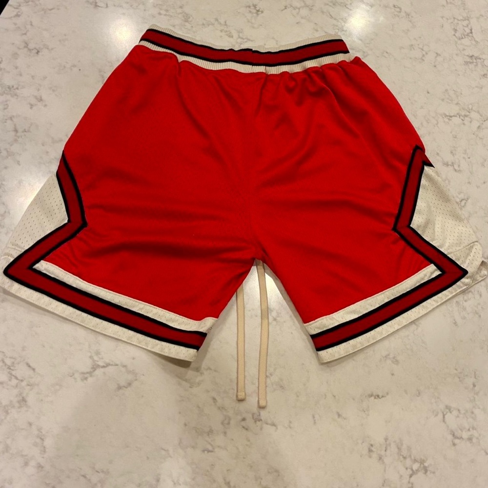 MNML Red and White Athletic Shorts